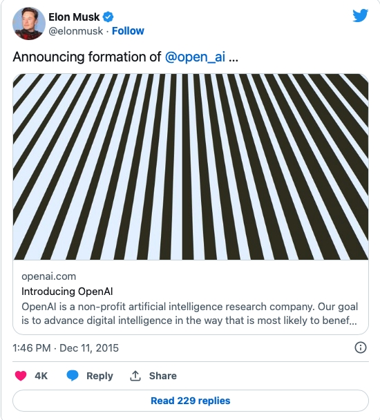馬斯克是OpenAI創辦時的門面招牌